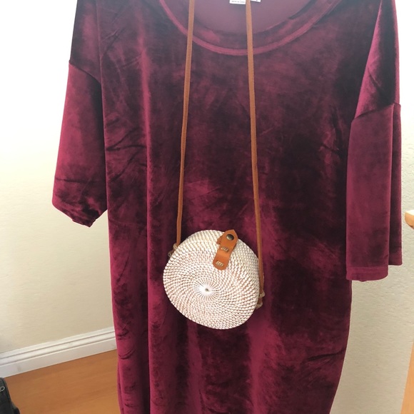 Maroon Velvet Dress - Picture 3 of 6